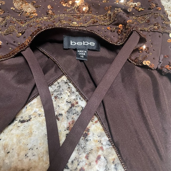 XS Bebe crisscross glittering gold accented top - Picture 4 of 7